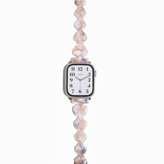 Resin Heart Chain Apple Watch Band - Pink