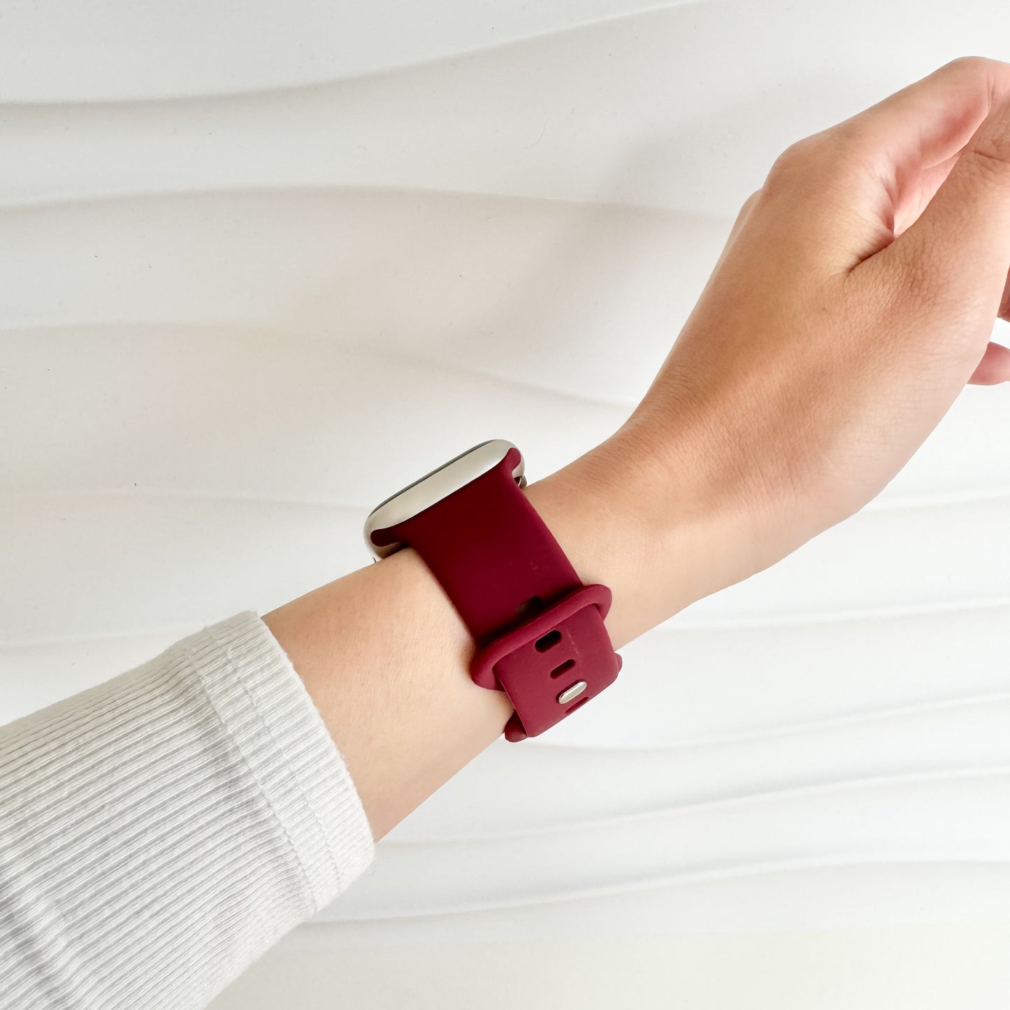Classic Rubber Knob Apple Watch Band - Wine Red
