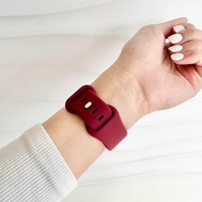 Classic Rubber Knob Apple Watch Band - Wine Red