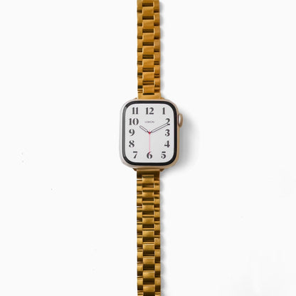 (St-Steel) Mirror Slim Oyster Apple Watch Band - Gold