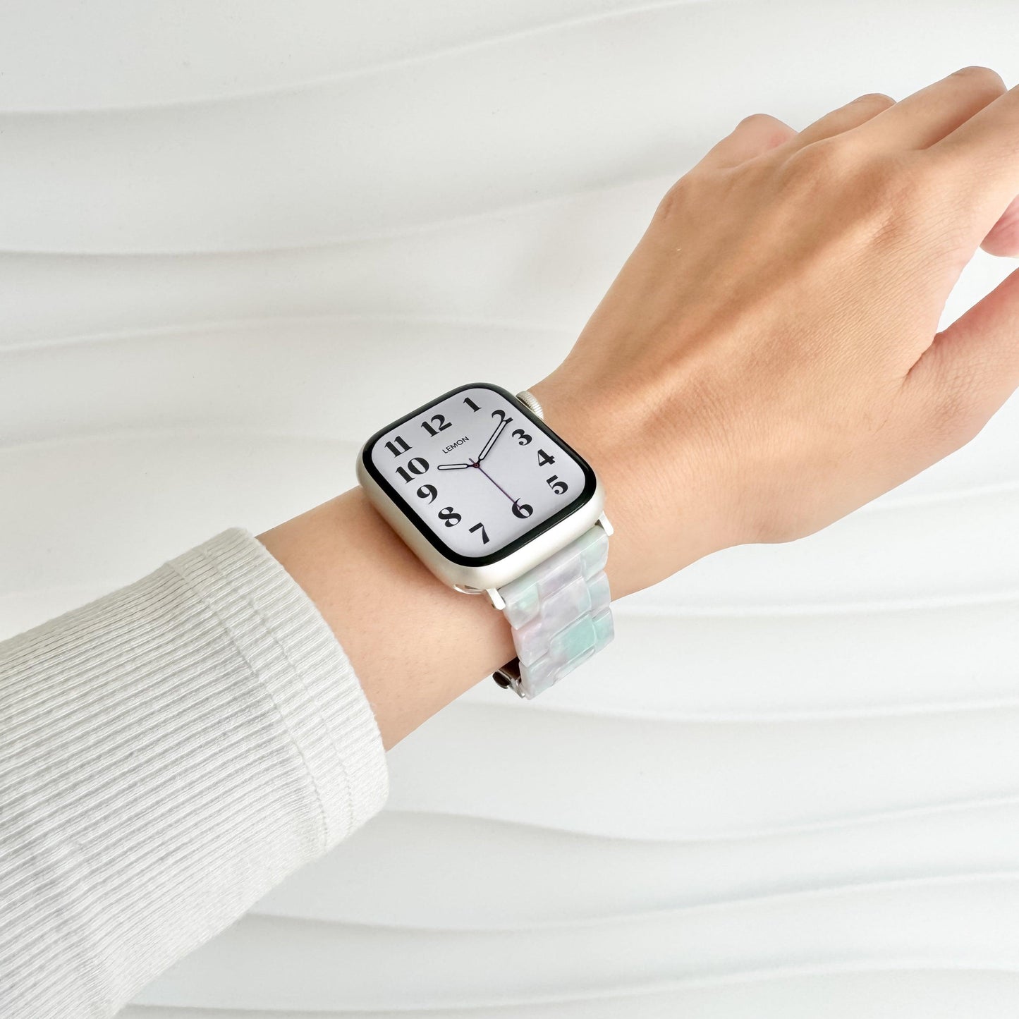 Polly Resin Apple Watch Band - Cotton Cloud