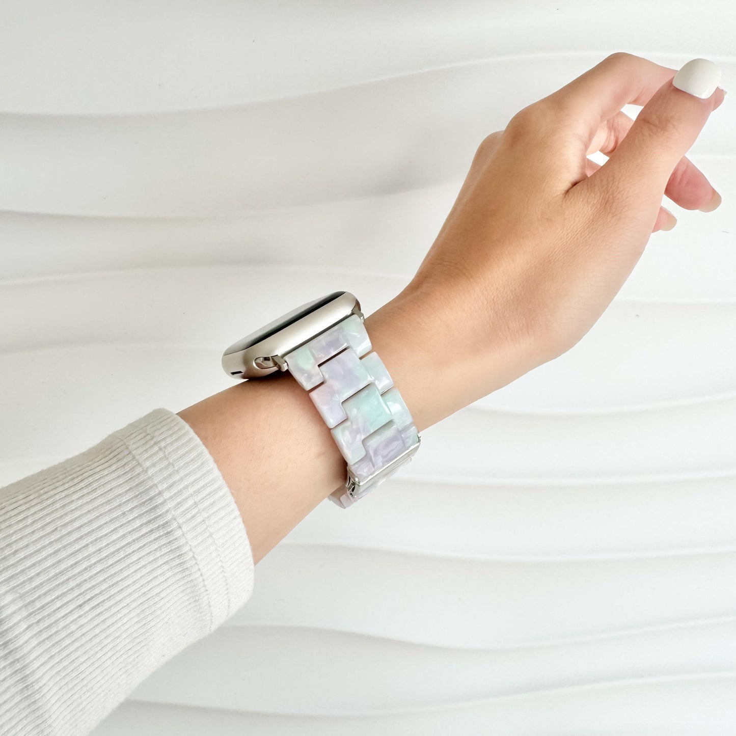 Polly Resin Apple Watch Band - Cotton Cloud