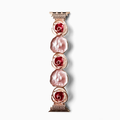 Rosette Apple Watch Bracelet - Pink Red