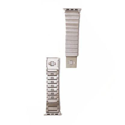 (St-Steel) Magnetic Lock Apple Watch Bracelet - Silver