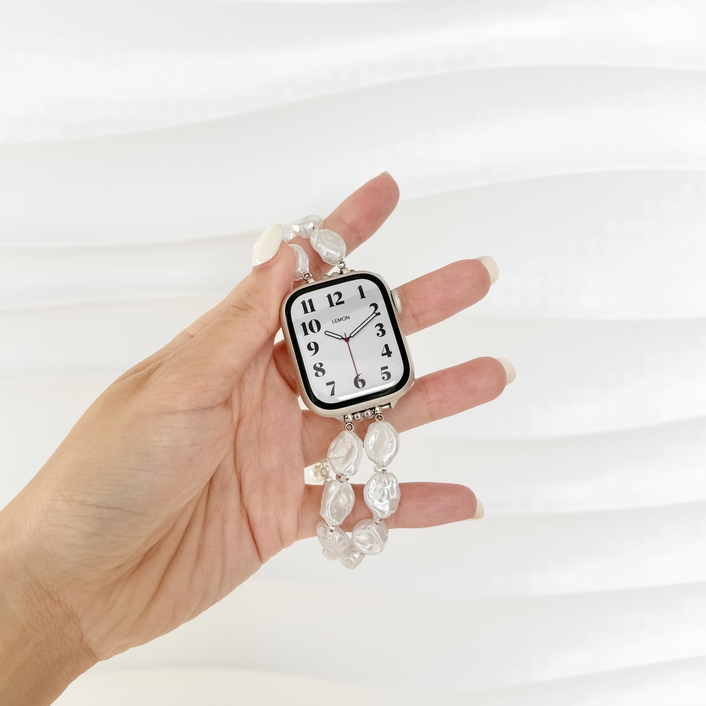 The Aquamarine Apple Watch Bracelet - White