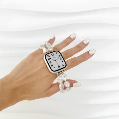 The Aquamarine Apple Watch Bracelet - White