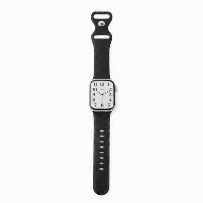 Rose Garden Rubber Apple Watch Band - Black