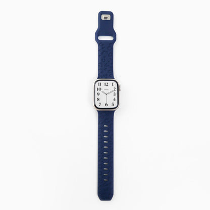 Leopard Rubber Apple Watch Band - Blue