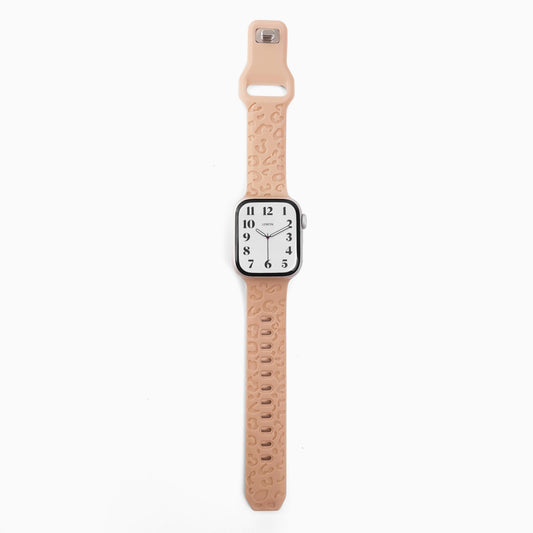 Leopard Rubber Apple Watch Band - Sand