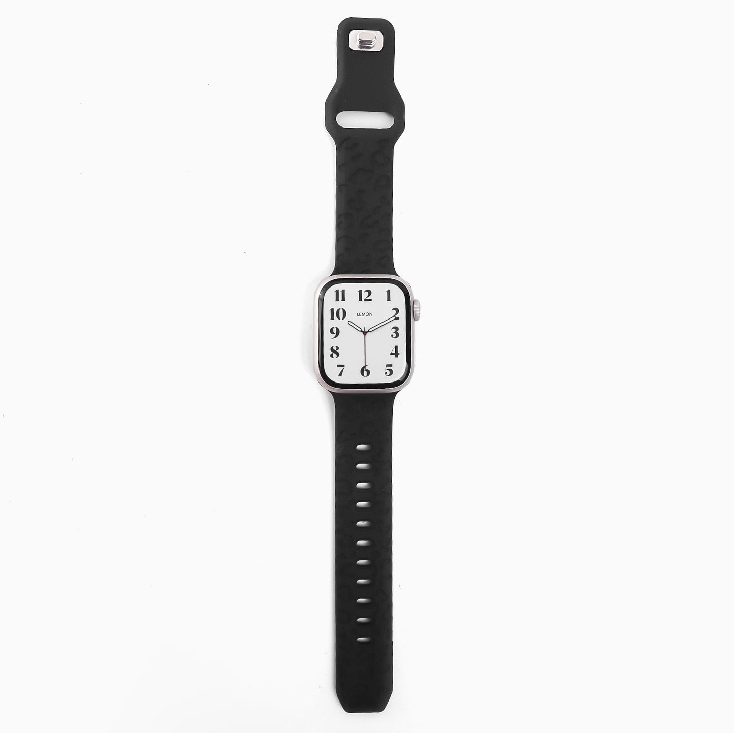 Leopard Rubber Apple Watch Band - Black