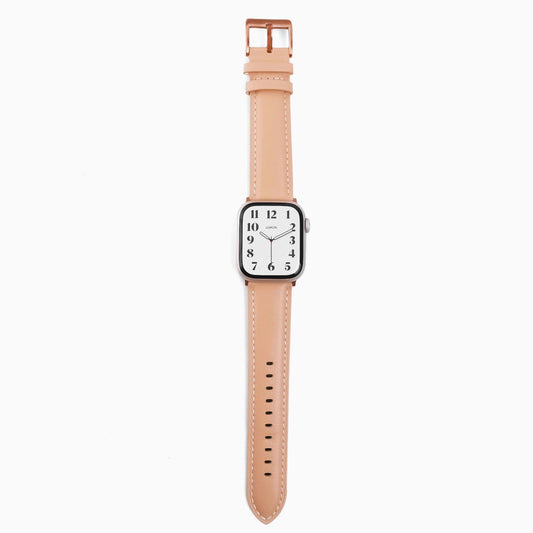 Candy Colored Leather Apple Watch Band - Sand Beige