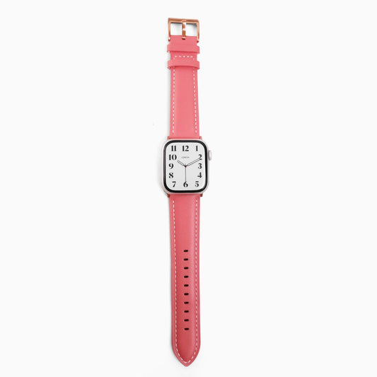 Candy Colored Leather Apple Watch Band - Vibrant Rose