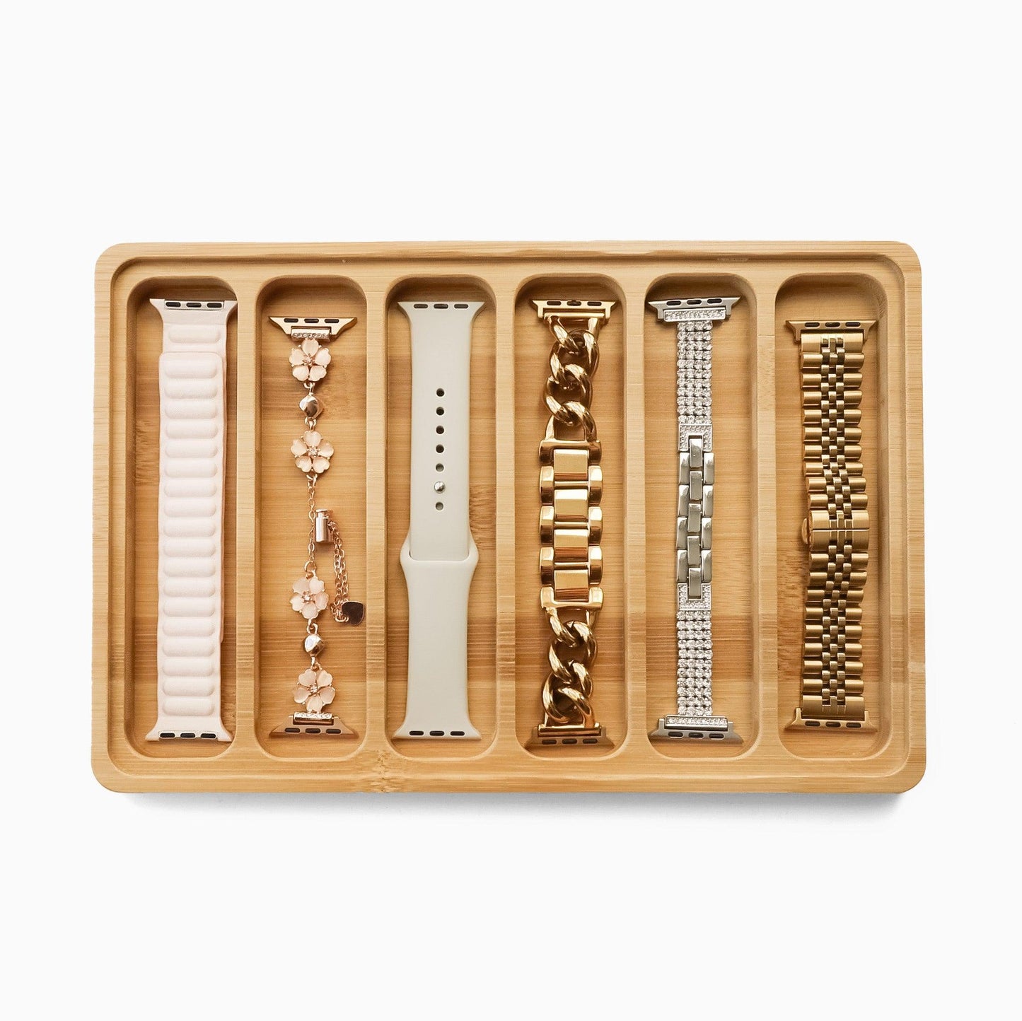 Natural Moso Bamboo Watch Band Storage Display Box (6 slots)