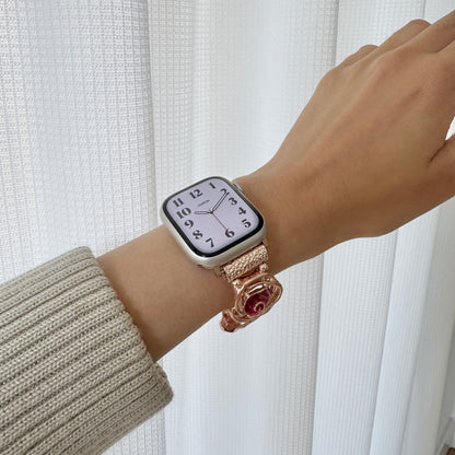 Rosette Apple Watch Bracelet - Pink Red