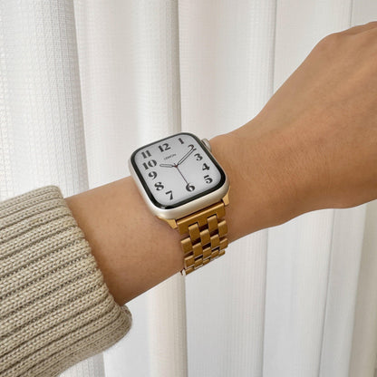 (St-Steel) Entwined Apple Watch Bracelet - Gold