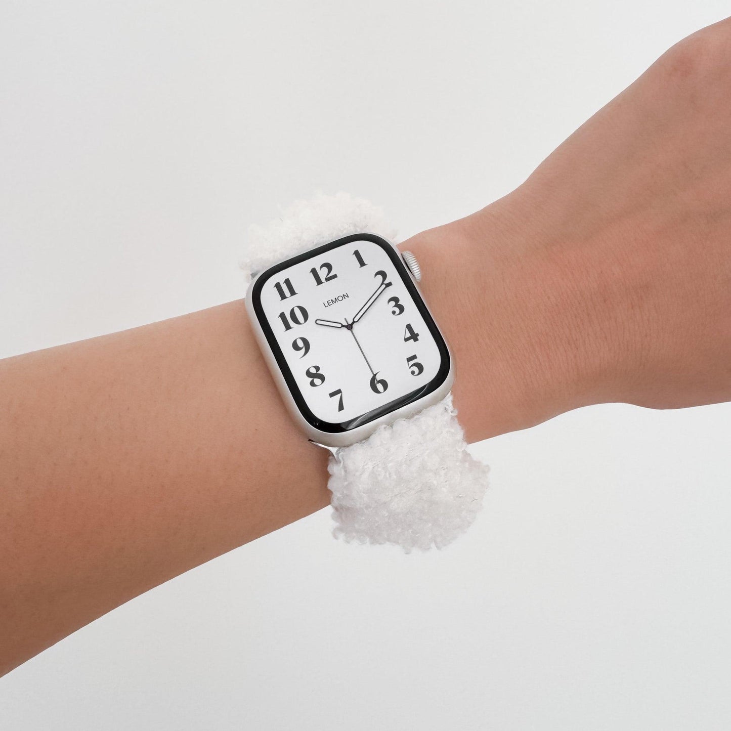 Teddy Scrunchie Apple Watch Band - White