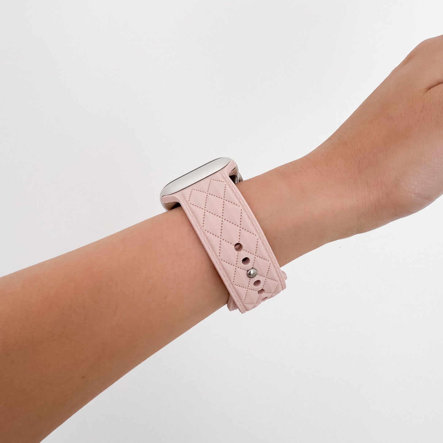 Lattice Rubber Apple Watch Band - Pink