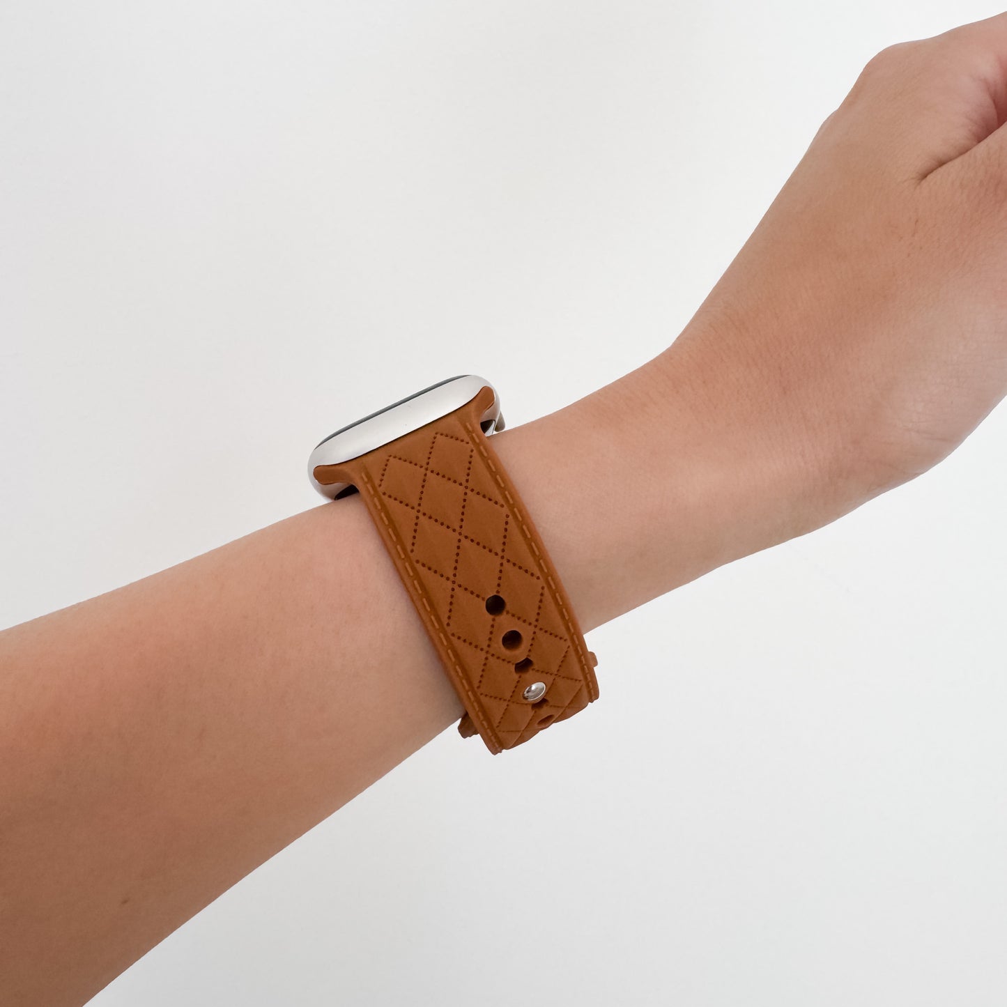 Lattice Rubber Apple Watch Band - Brown