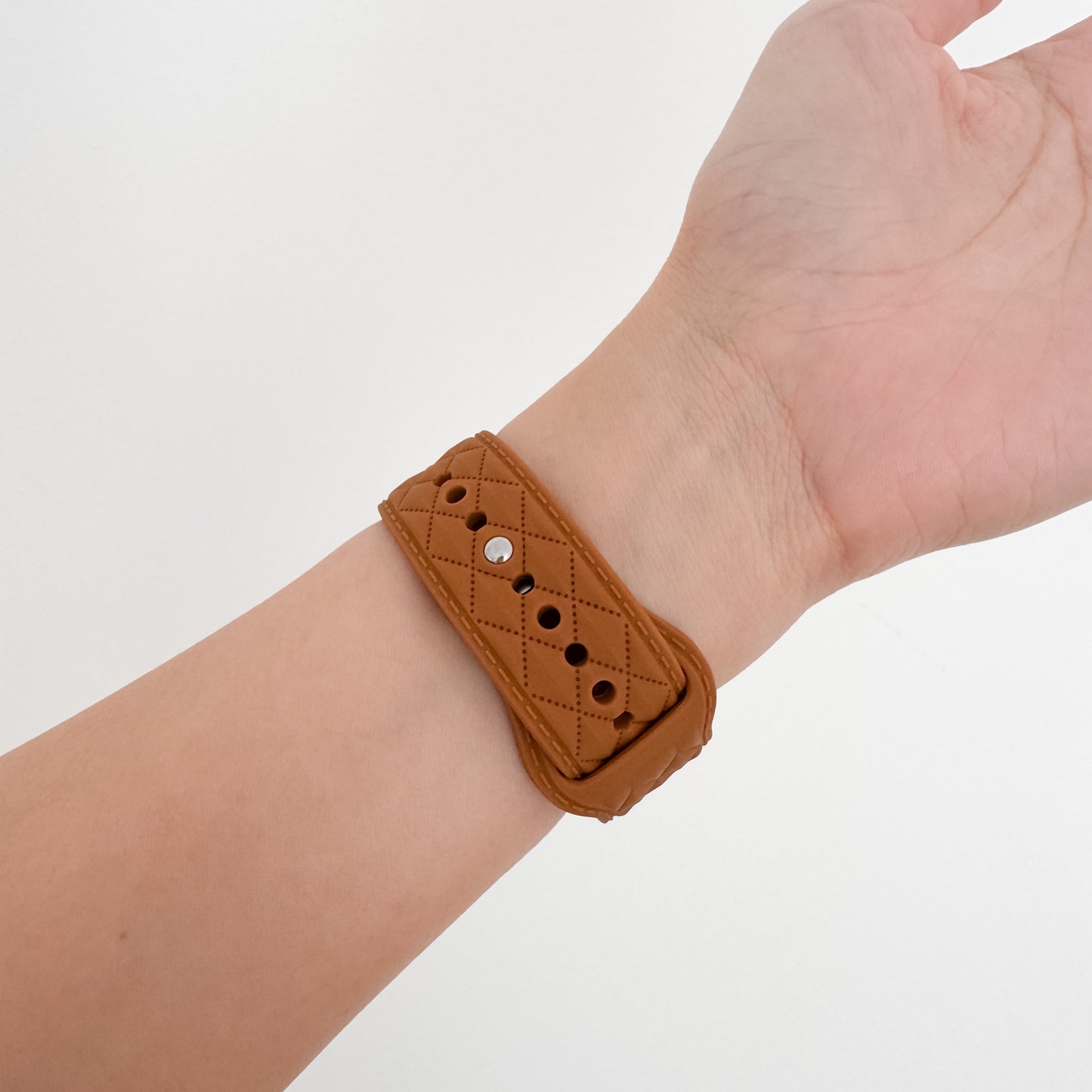 Lattice Rubber Apple Watch Band - Brown