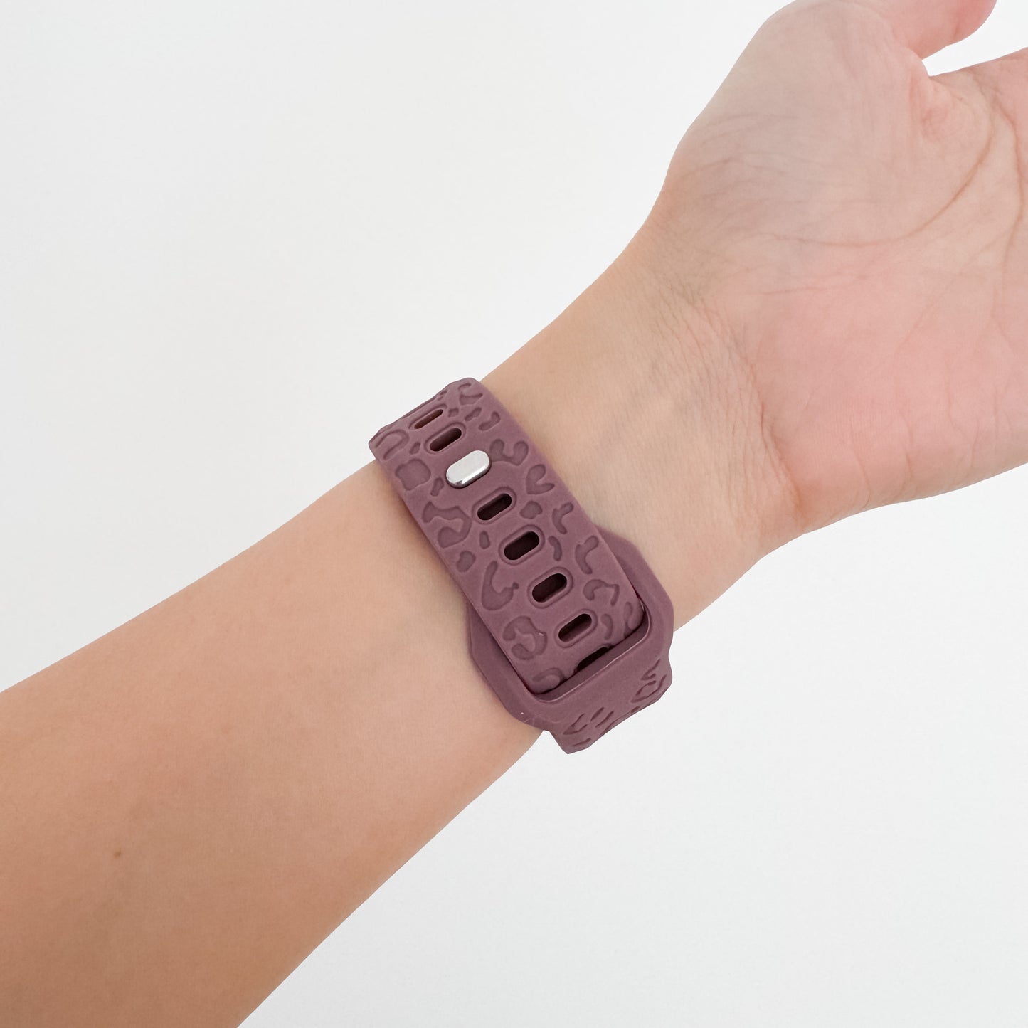 Leopard Rubber Apple Watch Band - Purple