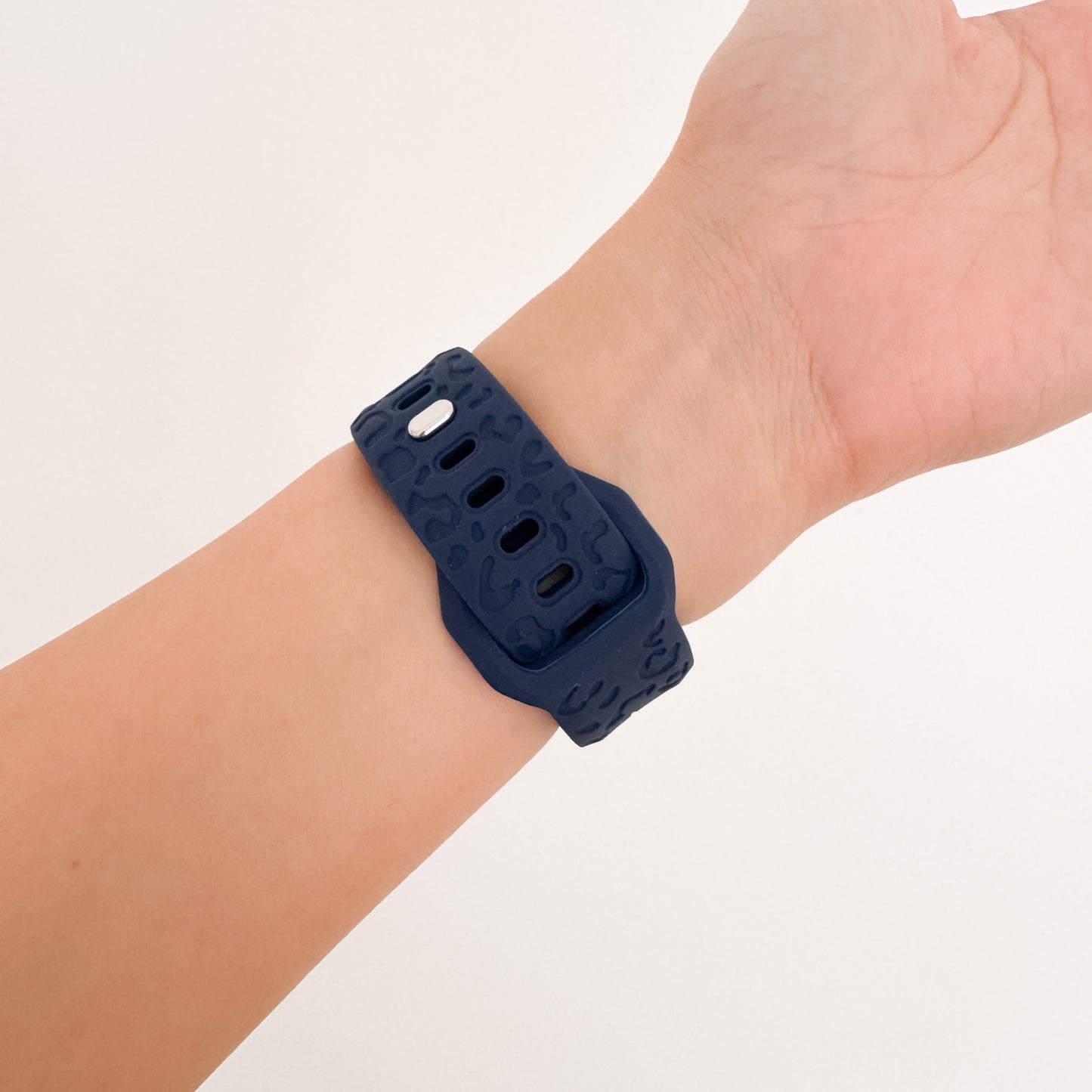 Leopard Rubber Apple Watch Band - Blue