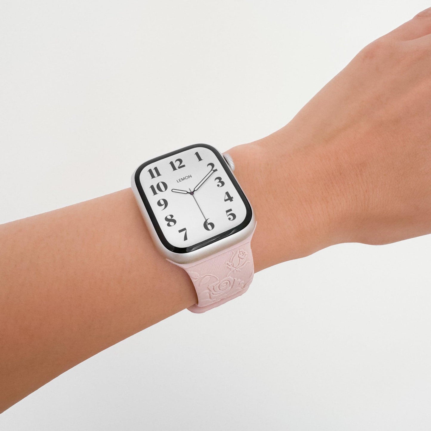 Rose Garden Rubber Apple Watch Band - Pink