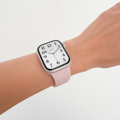 Rose Garden Rubber Apple Watch Band - Pink