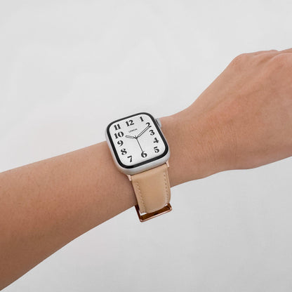 Candy Colored Leather Apple Watch Band - Sand Beige