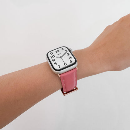 Candy Colored Leather Apple Watch Band - Vibrant Rose