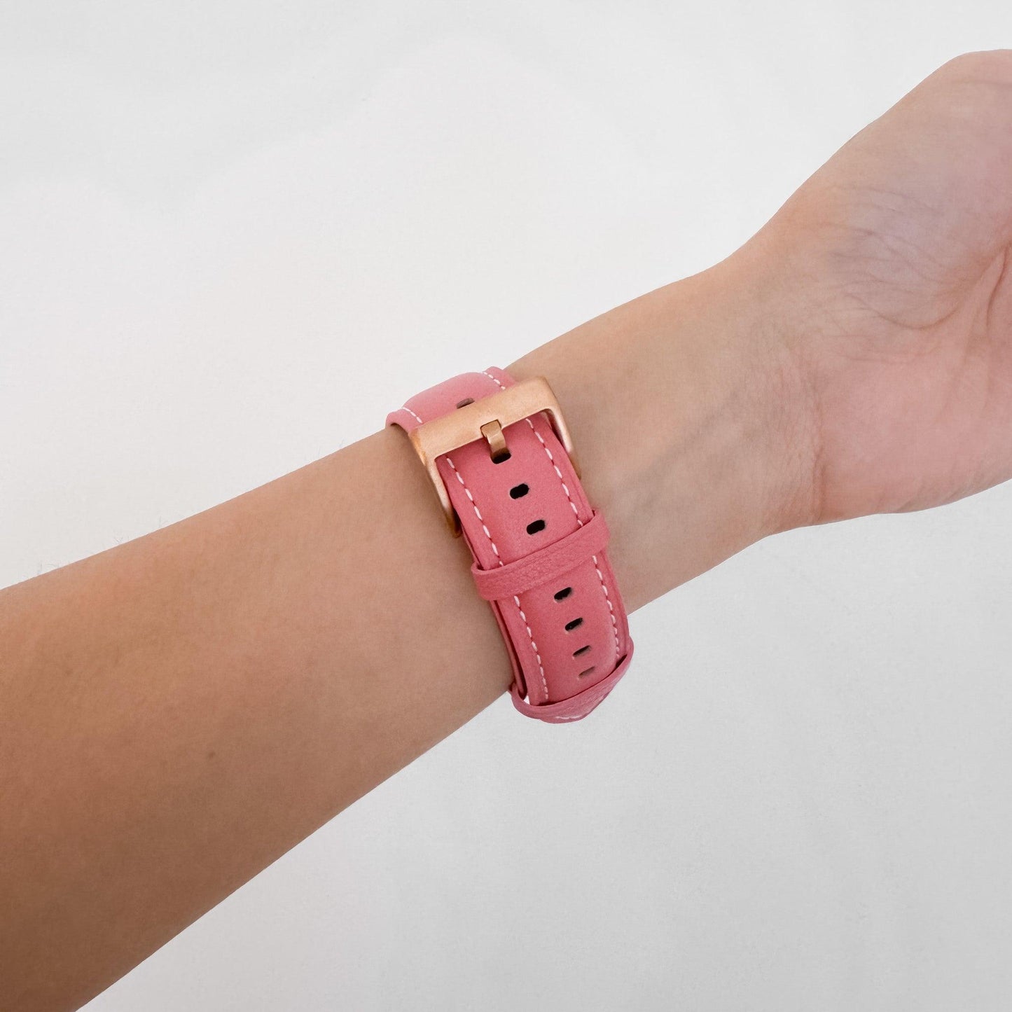 Candy Colored Leather Apple Watch Band - Vibrant Rose