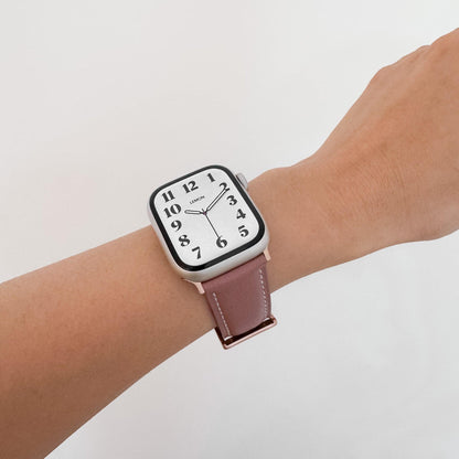 Candy Colored Leather Apple Watch Band - Berry