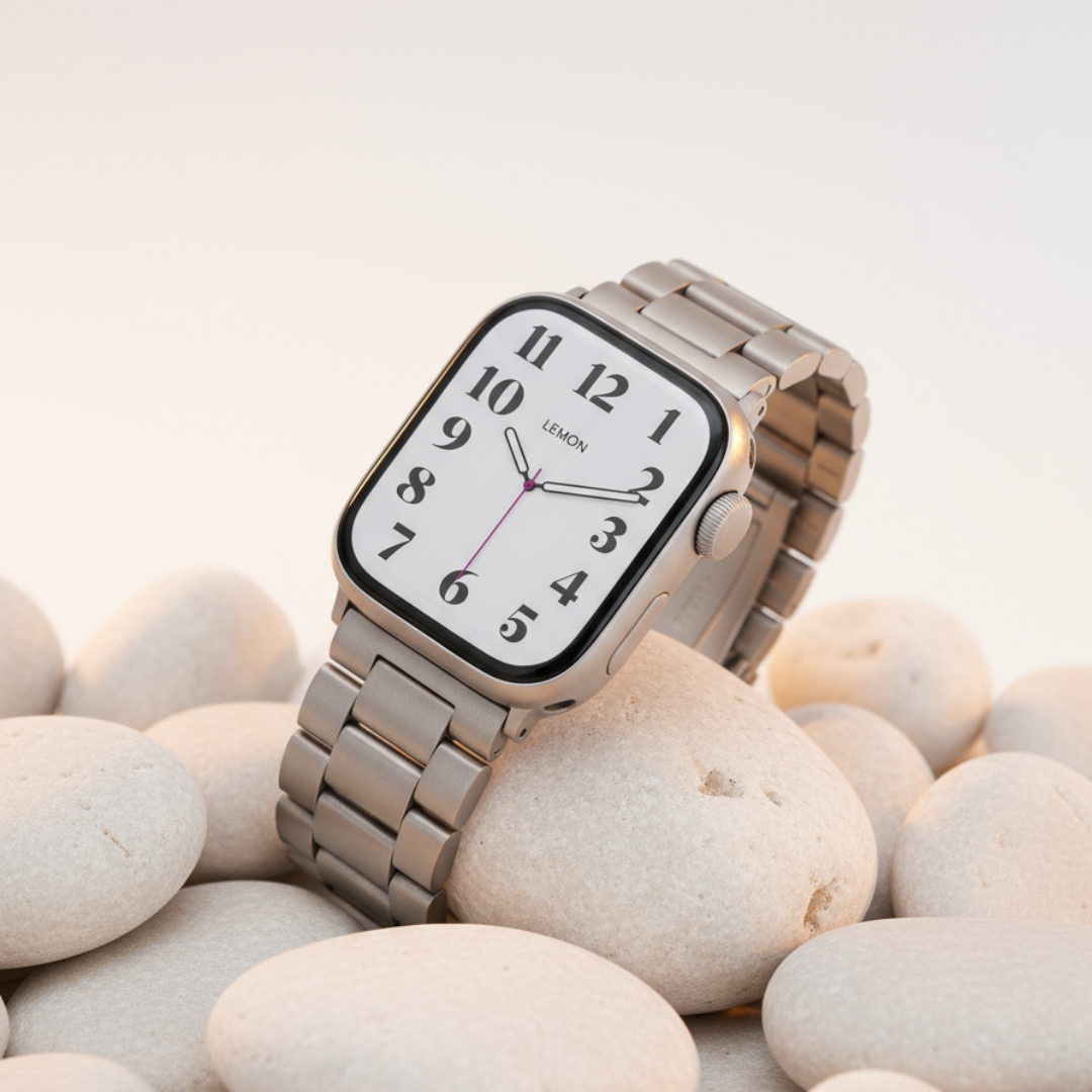 (St-Steel) Oyster Apple Watch Strap - Starlight