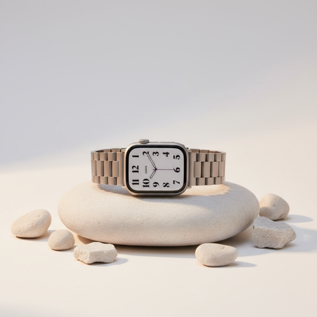 (St-Steel) Oyster Apple Watch Strap - Starlight