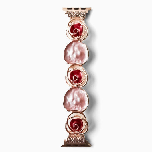 Rosette Apple Watch Bracelet - Pink Red