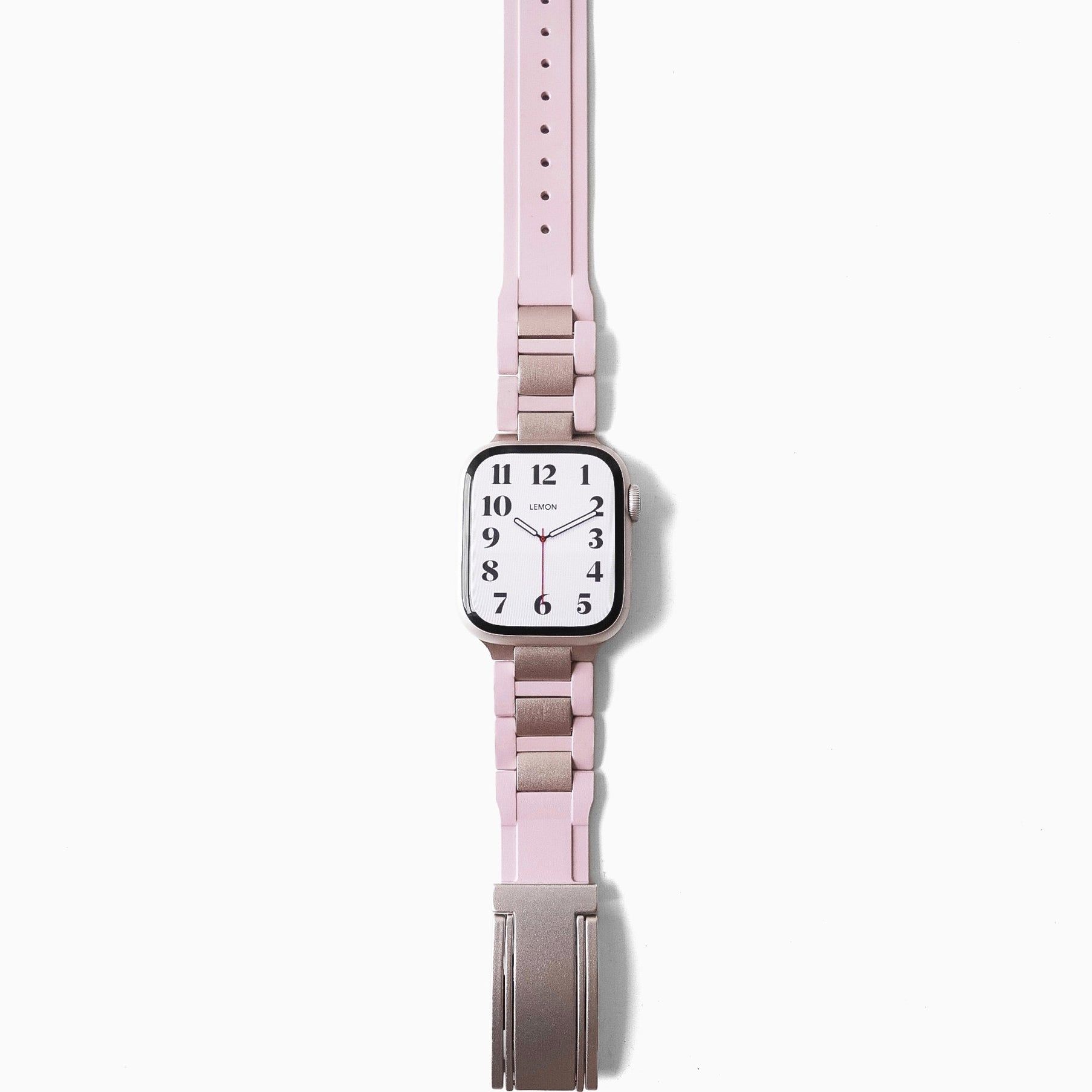 Silicone-Steel Magnetic Apple Watch Strap - Pink 2