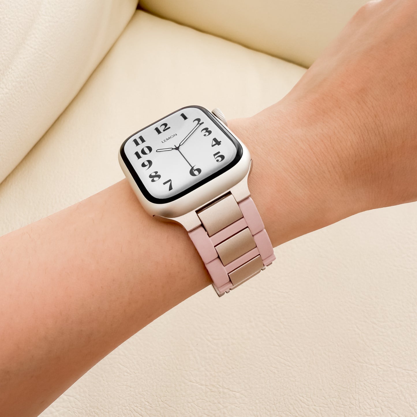 Silicone-Steel Magnetic Apple Watch Strap - Pink