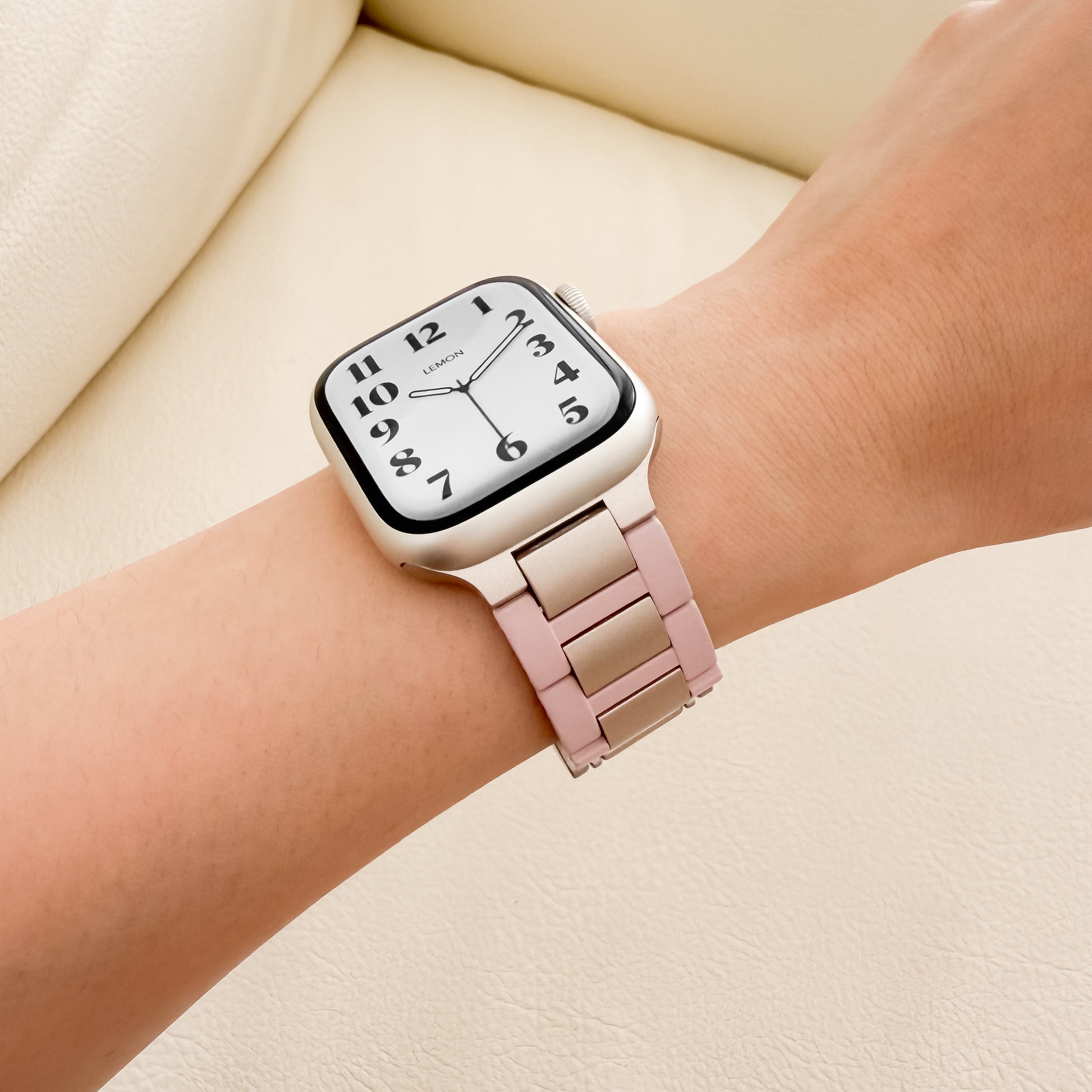 Silicone-Steel Magnetic Apple Watch Strap - Pink