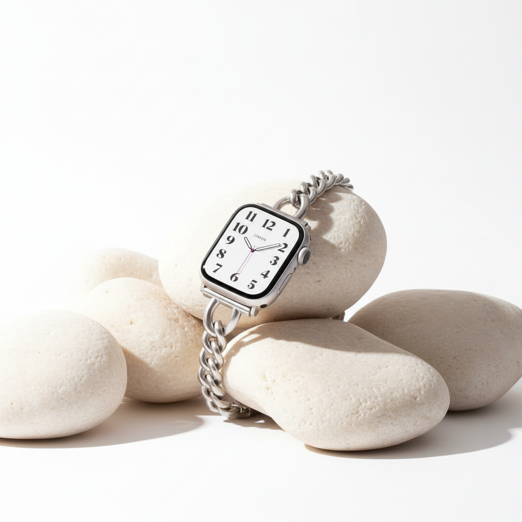 (St-Steel) スリム タイムレス アップル ウォッチ ブレスレット - Starlight