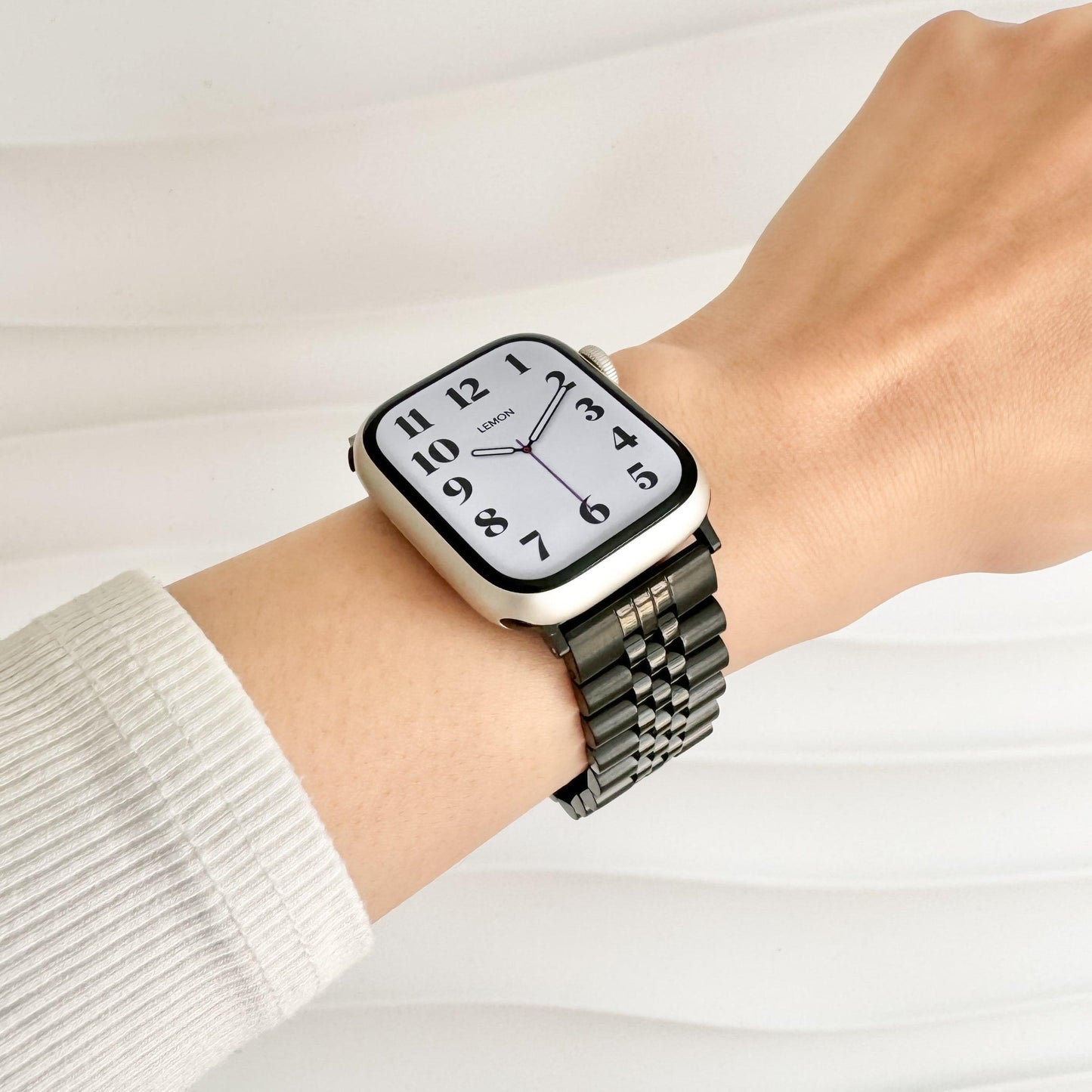 (St-Steel) ジュビリー アップル ウォッチ ストラップ - ブラック