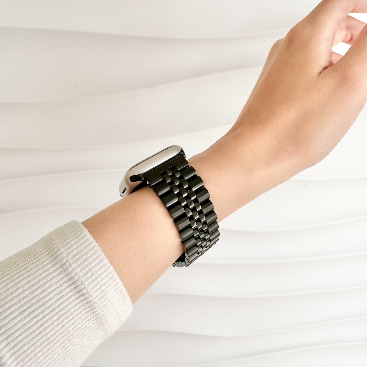 (St-Steel) ジュビリー アップル ウォッチ ストラップ - ブラック