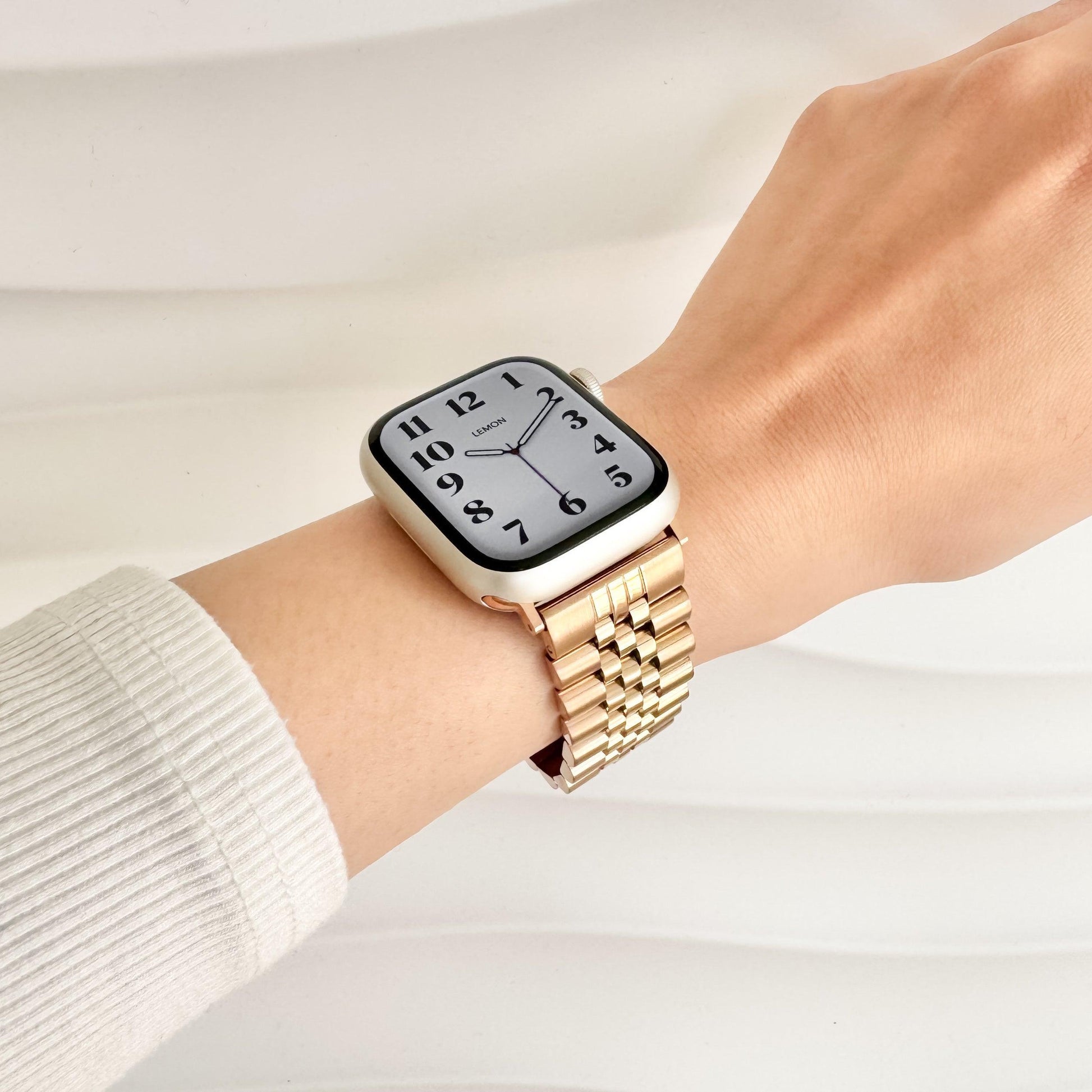 WOMEN WRIST (St-Steel) Jubilee Apple Watch Strap - Rose Gold