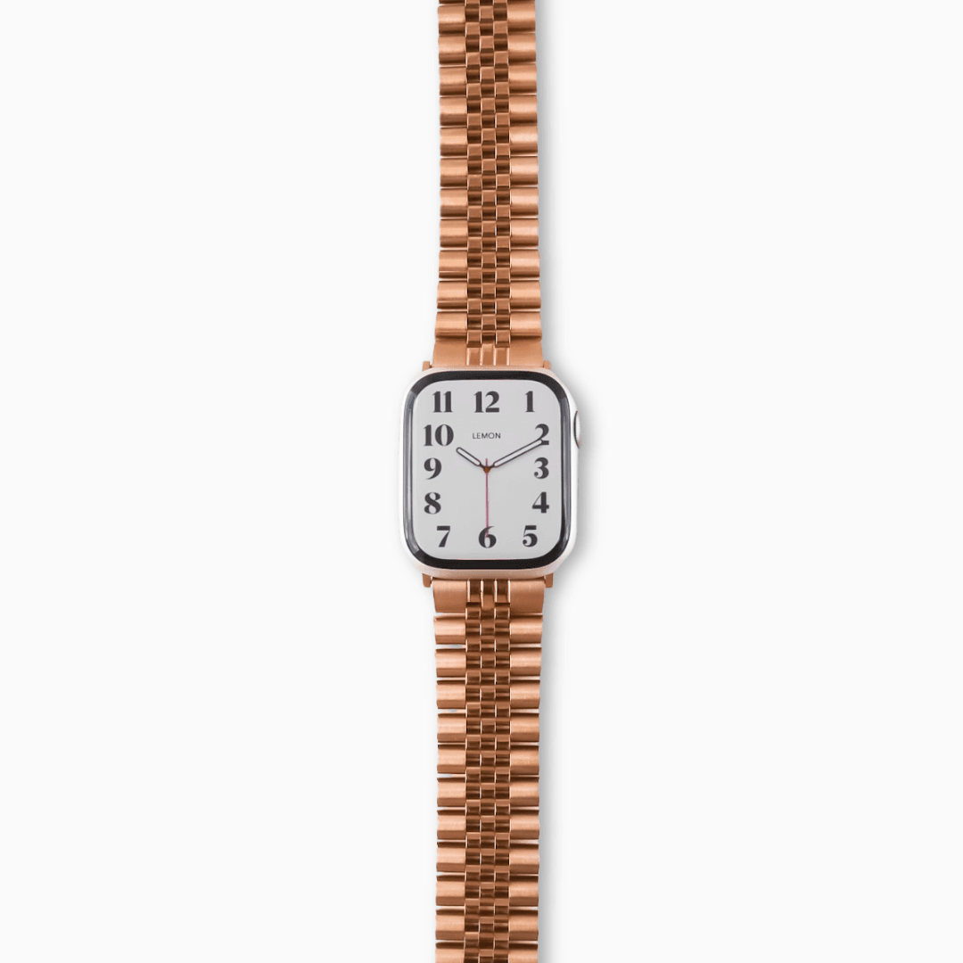 (St-Steel) Jubilee Apple Watch Strap - Rose Gold