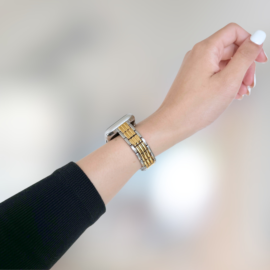 (St-Steel) Moonlight Apple Watch Strap - Two Tone 