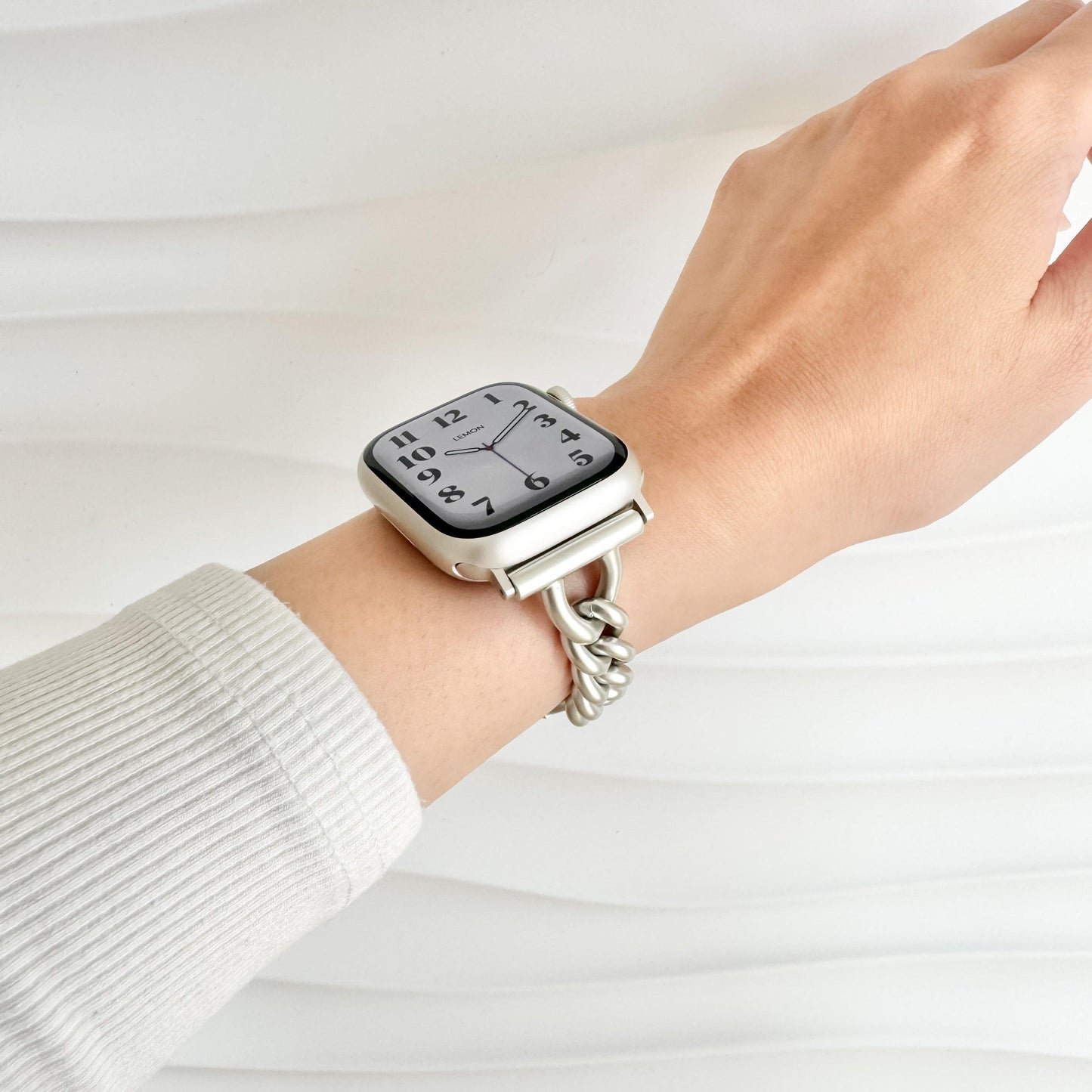 (St-Steel) スリム タイムレス アップル ウォッチ ブレスレット - Starlight