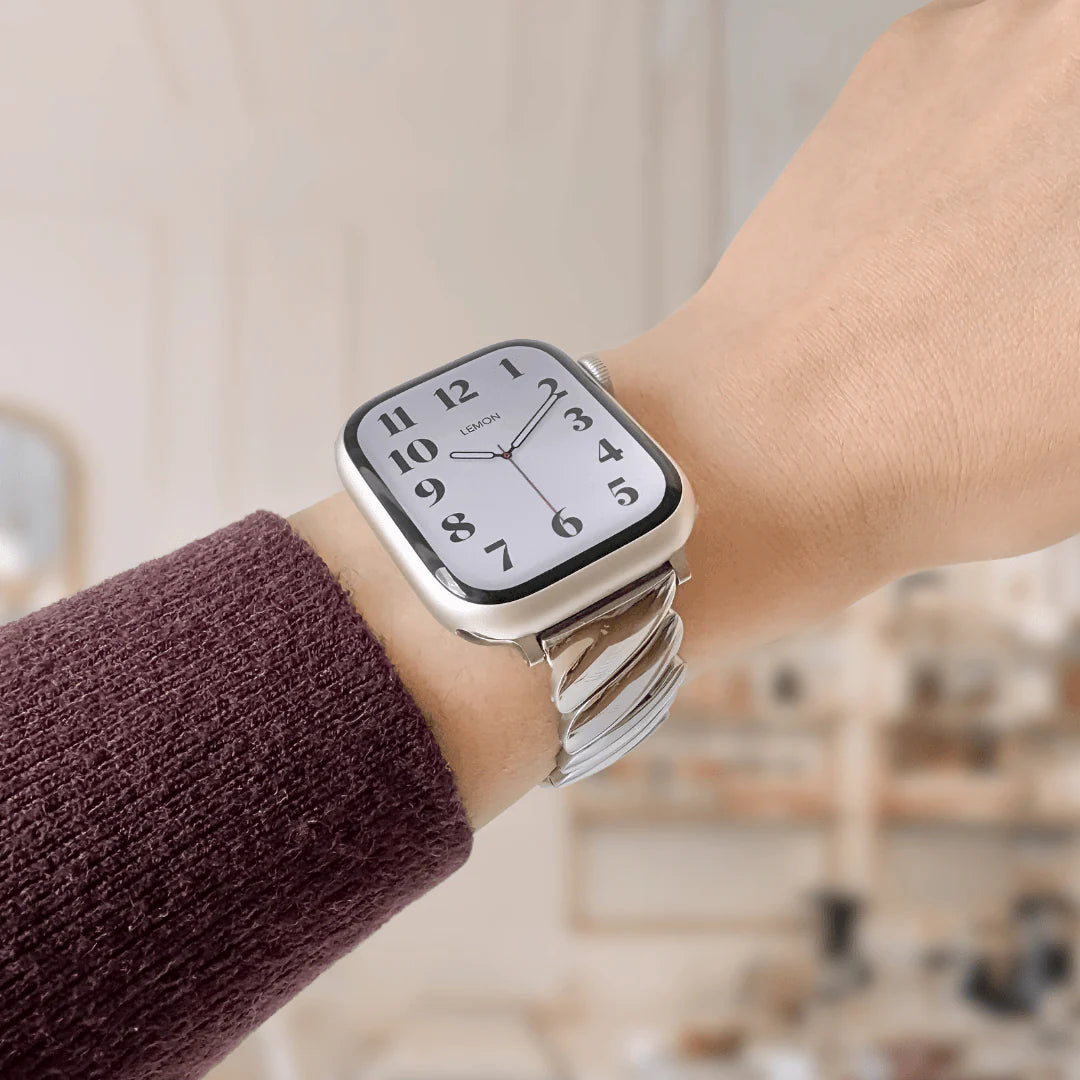 (St-Steel) ツイストグラム アップルウォッチ ブレスレット - シルバー