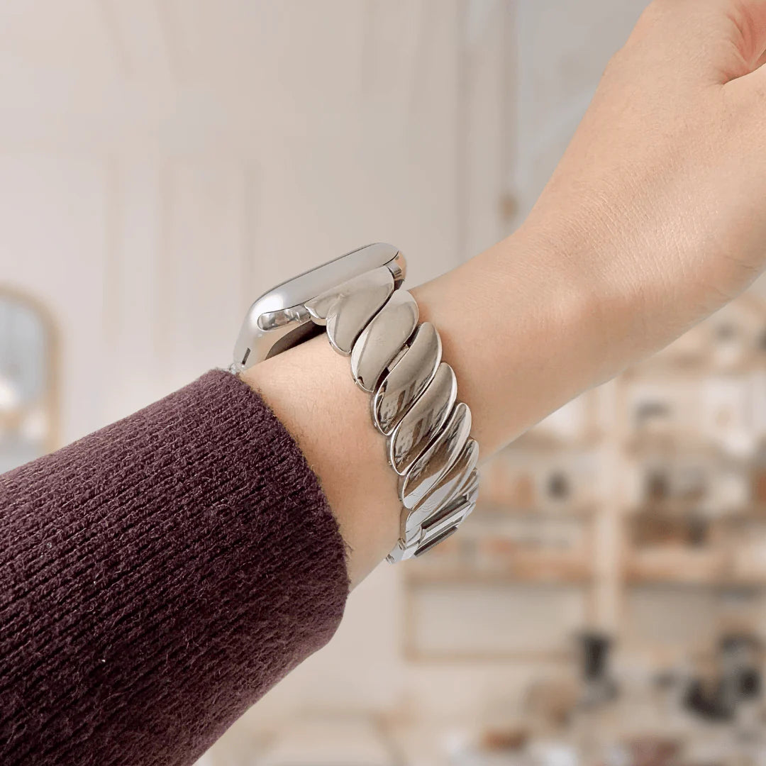 (St-Steel) ツイストグラム アップルウォッチ ブレスレット - シルバー