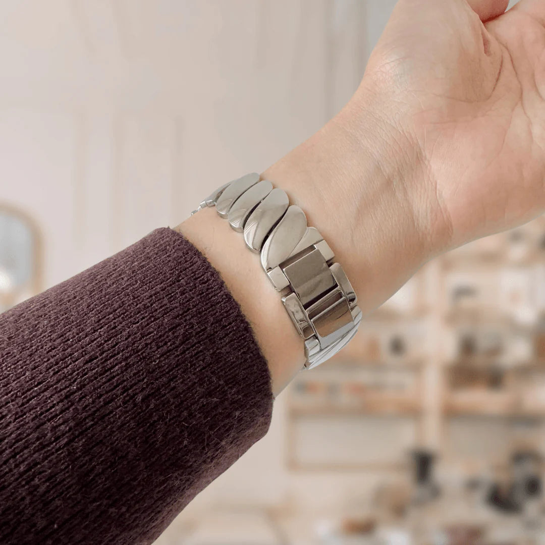 (St-Steel) ツイストグラム アップルウォッチ ブレスレット - シルバー