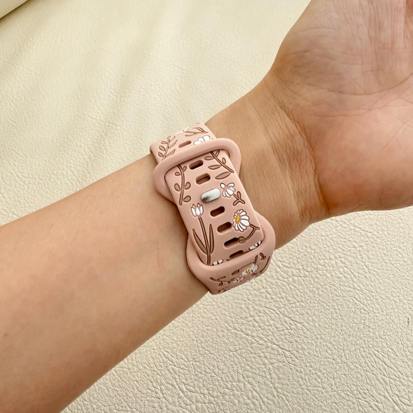 Wildflower Silicone Apple Watch Band - Pink 23