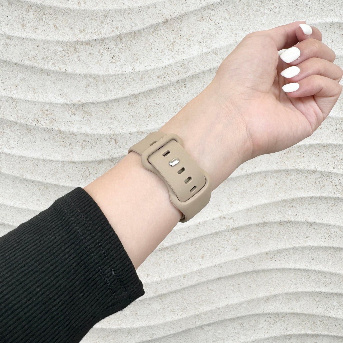 Classic Rubber Knob Apple Watch Band - Milk Tea