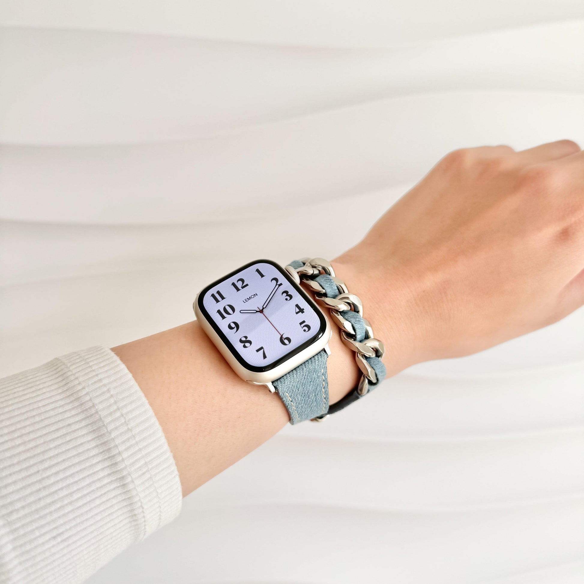 Demin Timeless Apple Watch Band - Light Blue